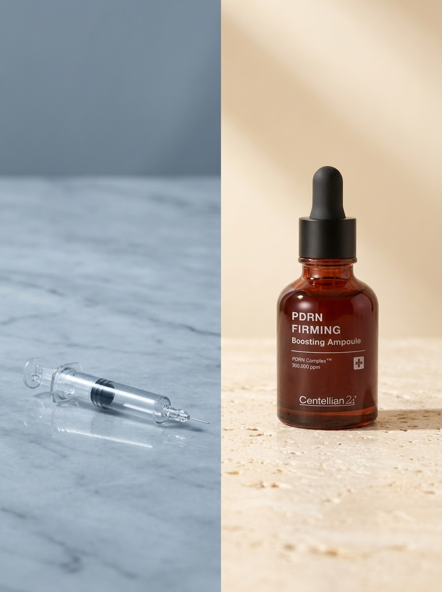 Empty Botox syringe vs Centellian24 Ampoule — different route comparison